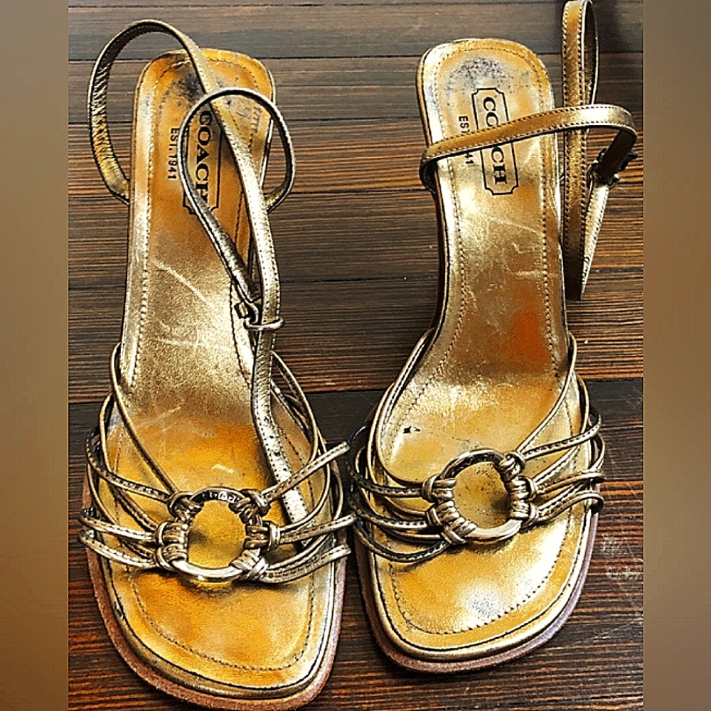 COACH STRAPPY HEELS size 8B